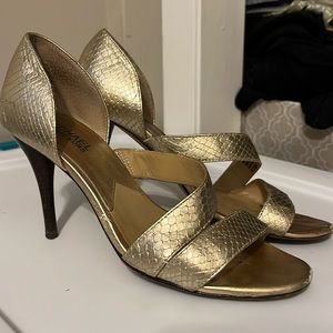 Michael Kors Gold Snakeskin Heels